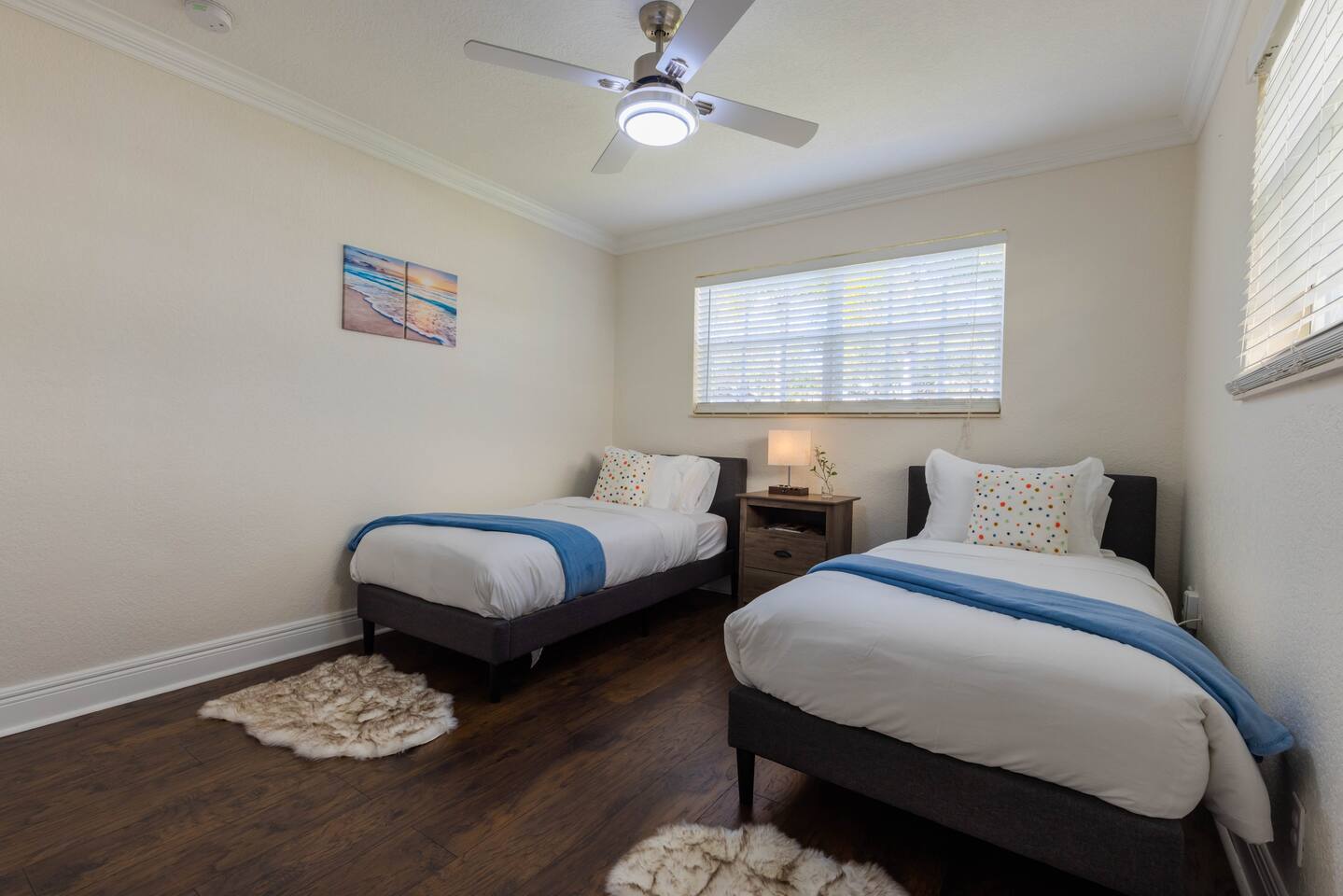 The 3rd Bedroom has 2 twin beds with closet space.