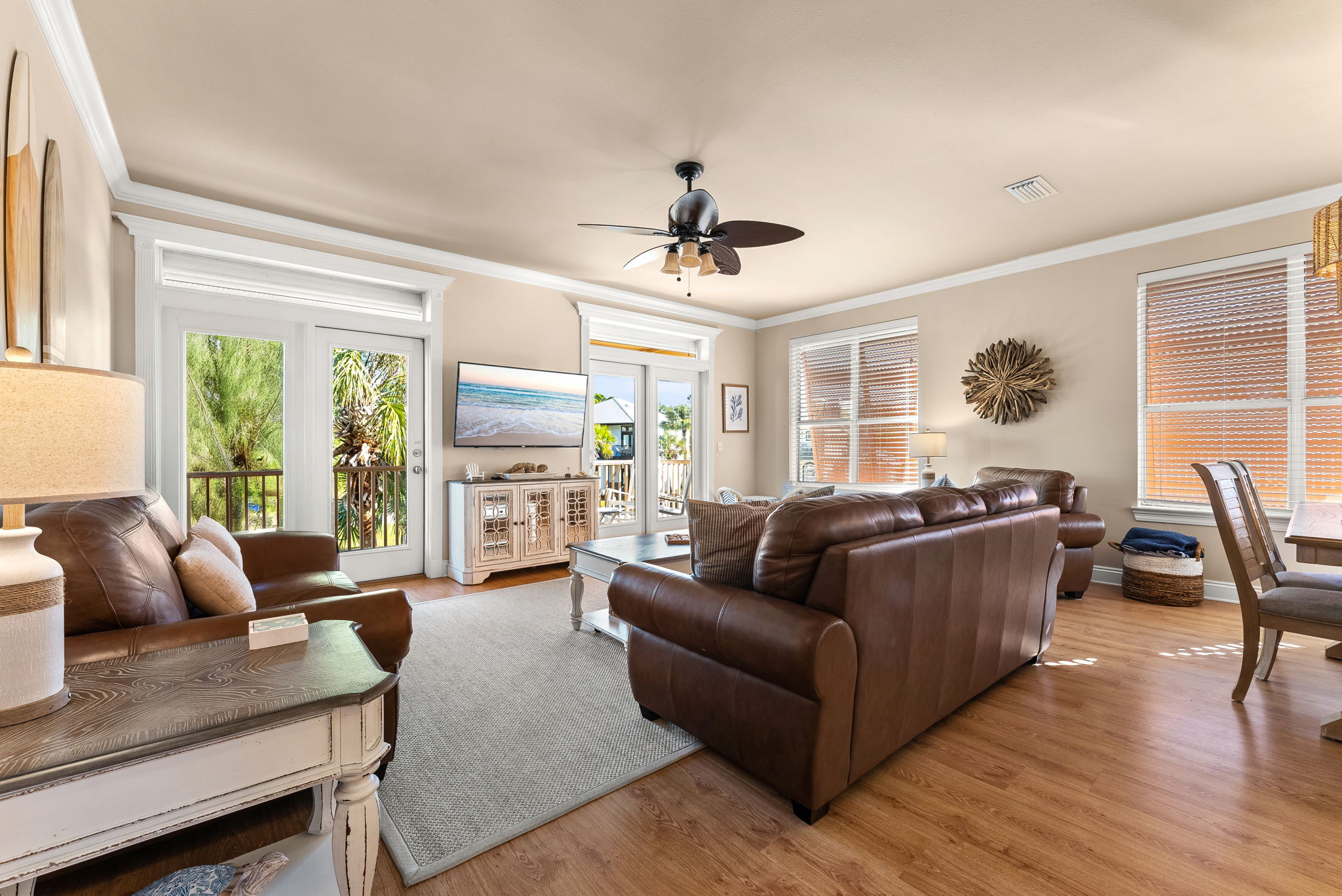 Spacious Living Room Flowing to Kitchen & Porch