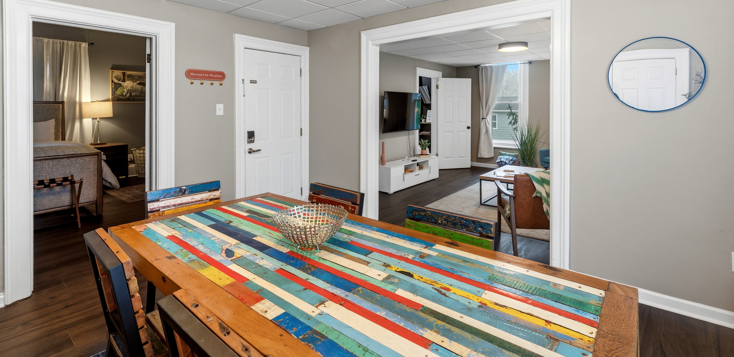 Dining room in upper unit