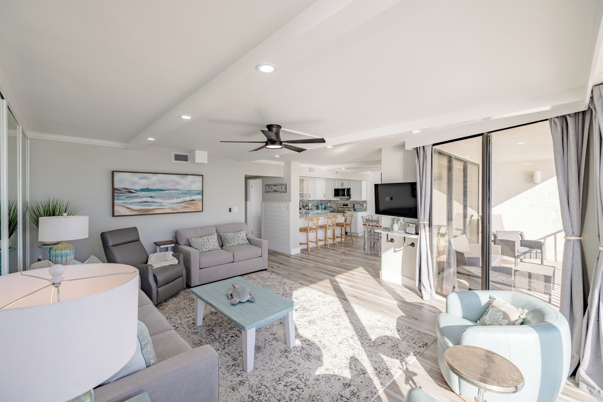 Living area with smart TV