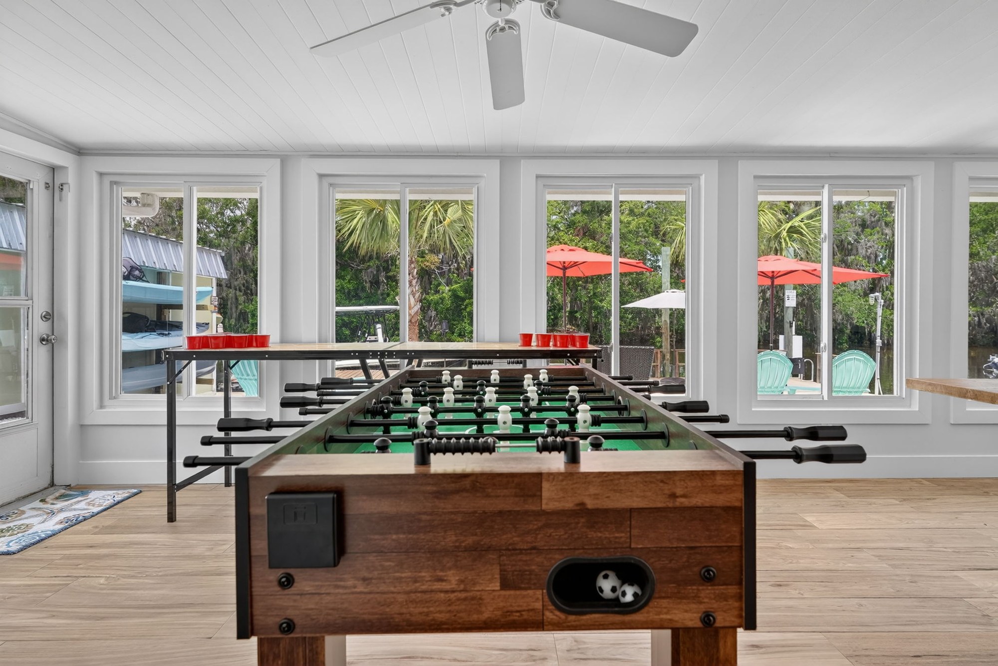 Game room with pool table, second view