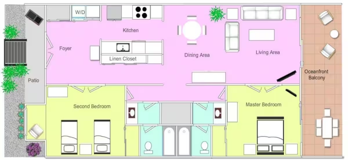 Thoughtfully designed layout offering comfort, space, and oceanfront living.