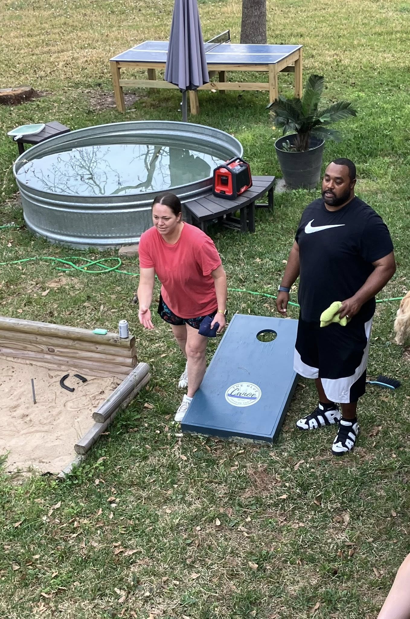 A competitive game of Kornhole is fun for the whole family!