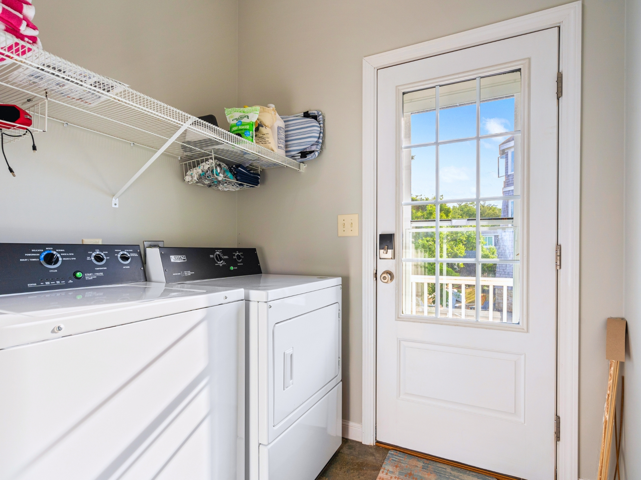 Our laundry area is all set for you, complete with free detergent!