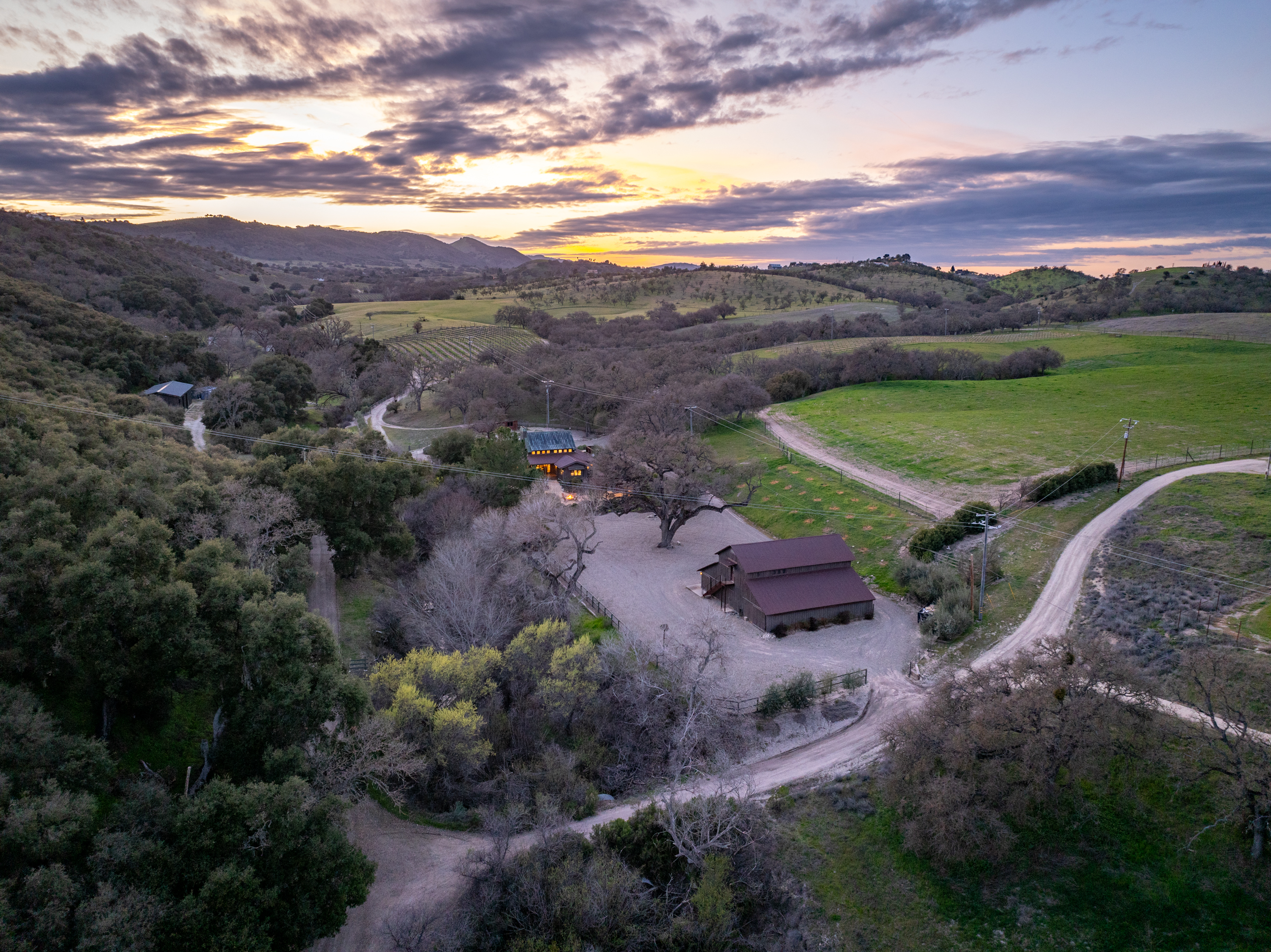 Sunset over your private wine country escape