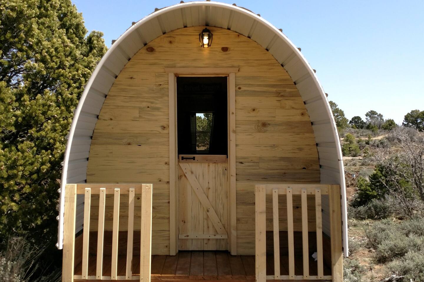 Western Covered Wagon near pavilion