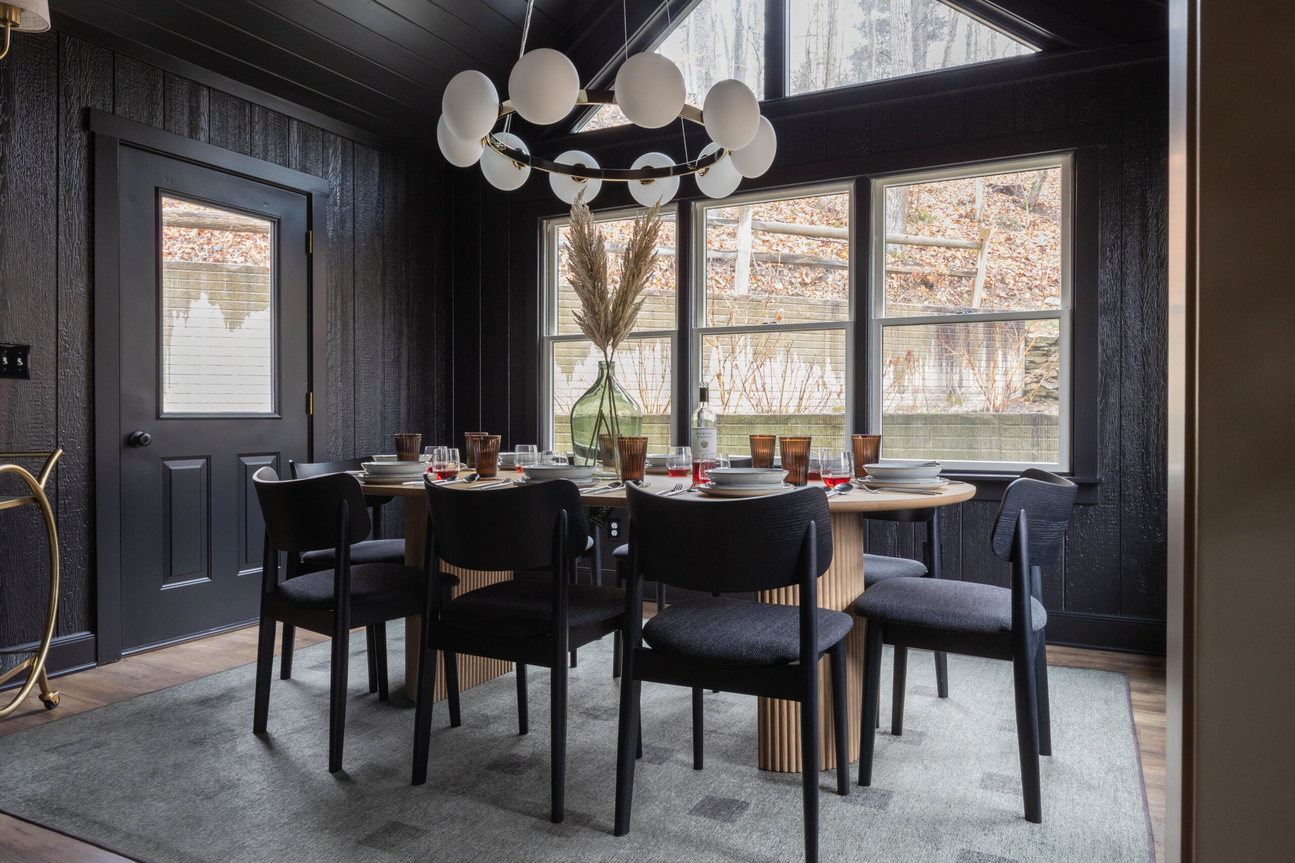 Dining Room with Vaulted Ceilings