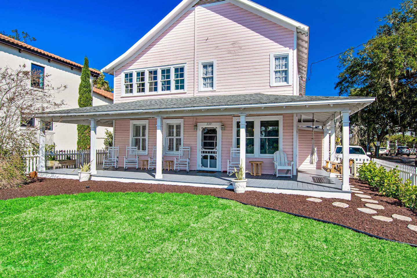 Back Porch with rocking chairs