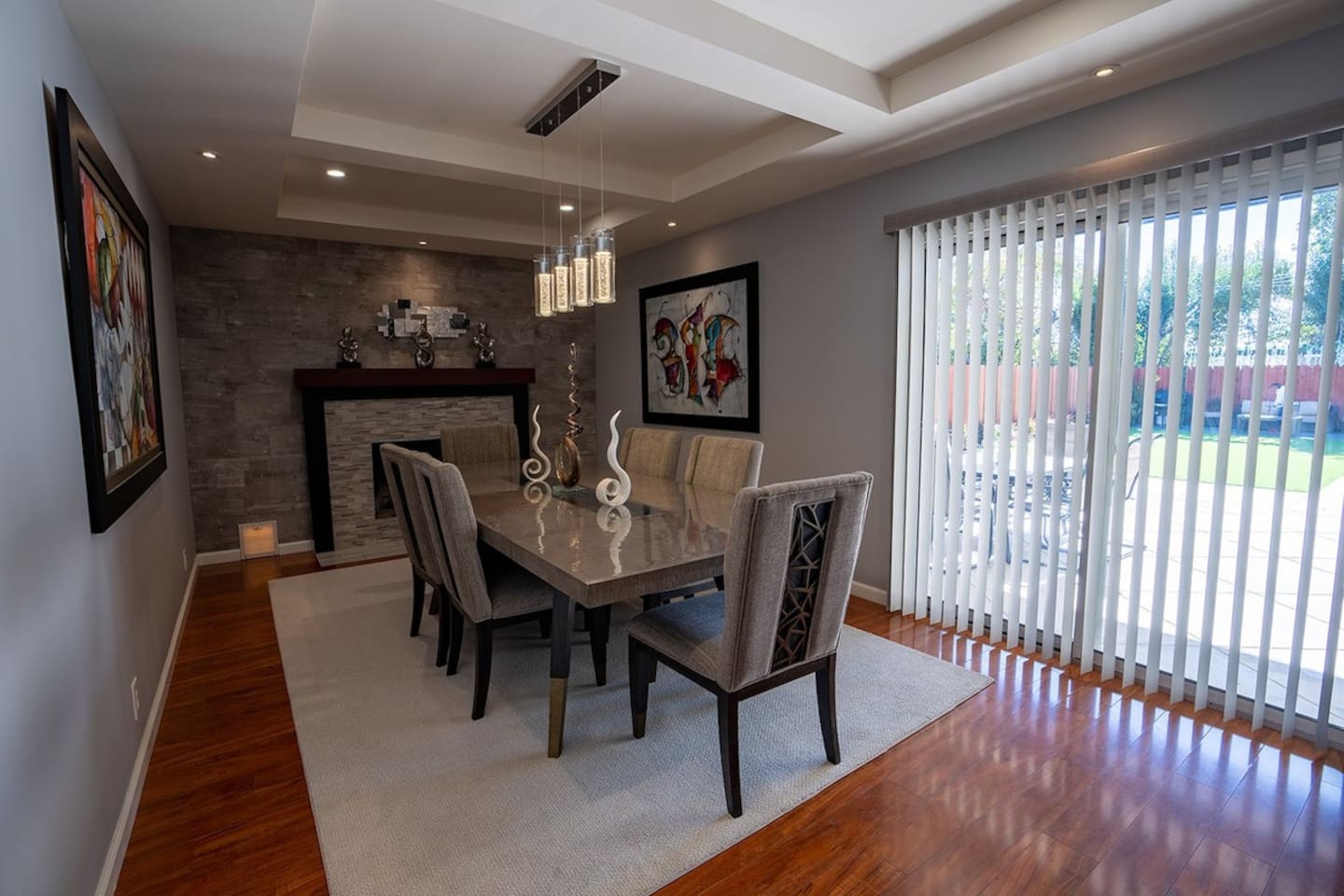 The Dining room added with outside scenery