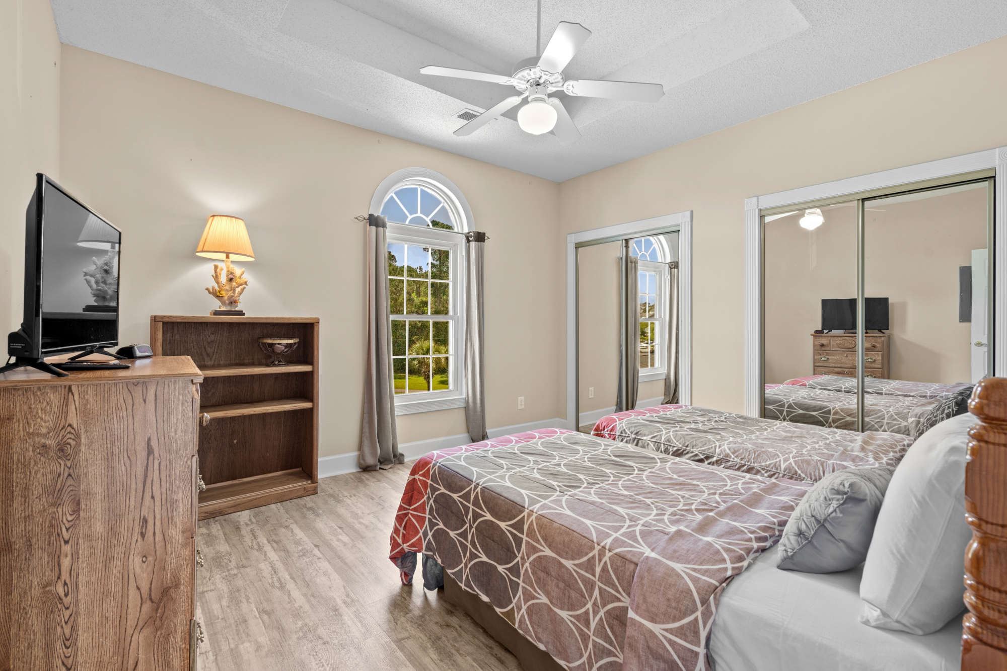 Second bedroom with storage and a view