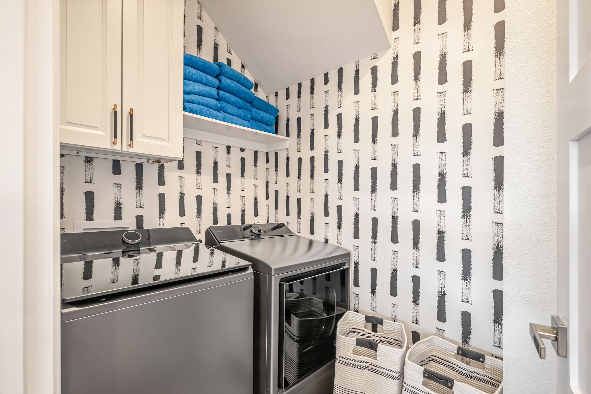 Convenient laundry area with washer and dryer — perfect for extended stays and large groups.