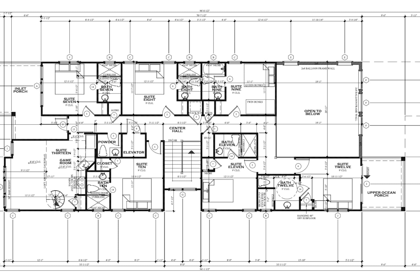 Zen's second floor includes five king suites, one bunk room, and a game room with loft beds and a full kitchen. Note: Suite Nine includes one Queen-Over-Queen bunk bed.