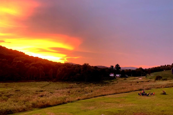 The summer sunsets can be amazing in the Chateaux's private valley.