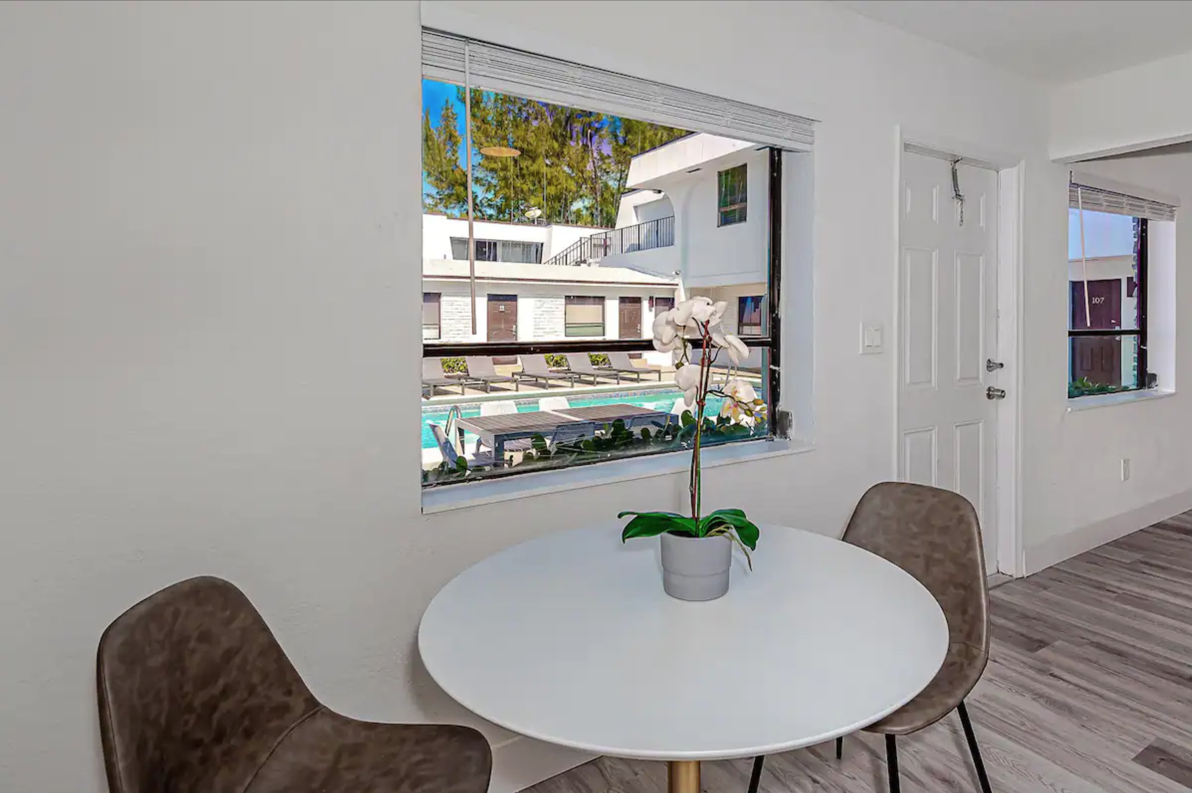 Eat your meals or work here, at your home away from home.
