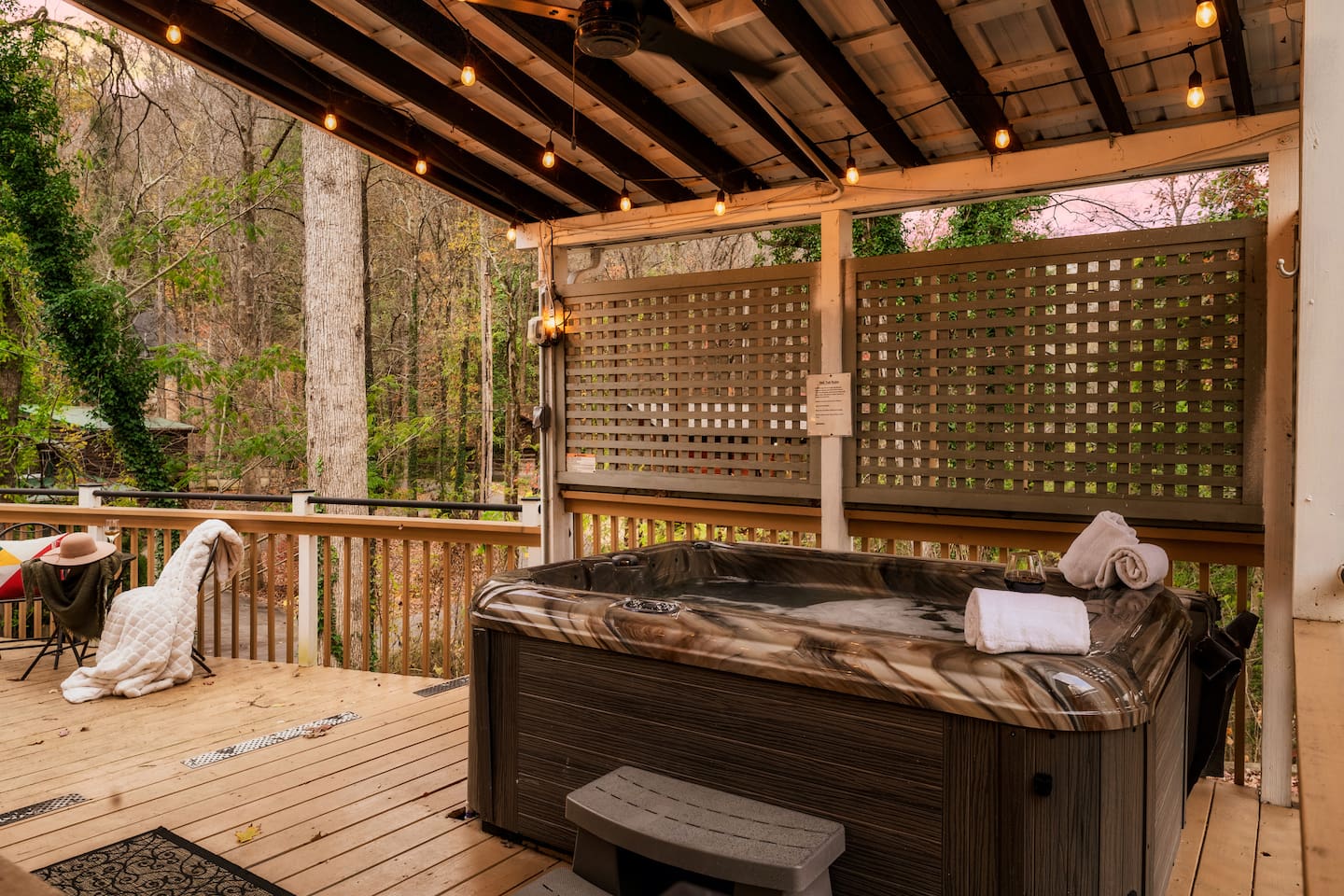 Private hot tub on the deck.