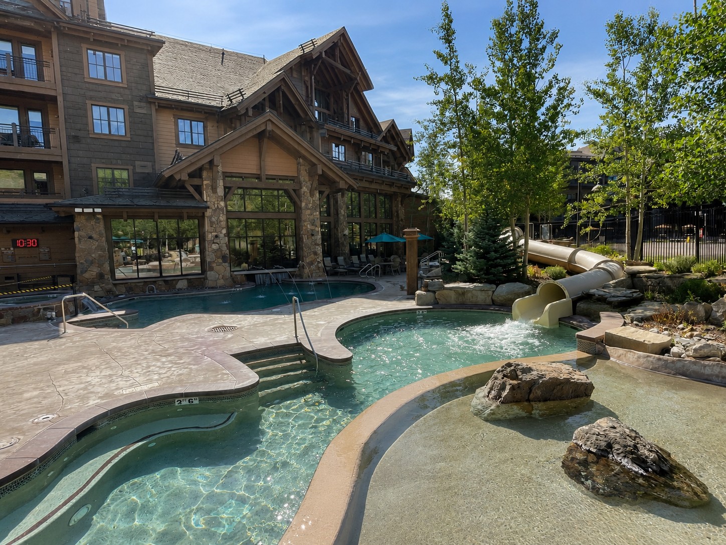 Make a splash in the outdoor pool