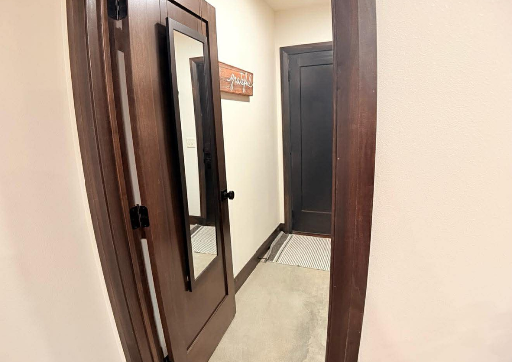 Private entrance door for you to come and go as you would like.