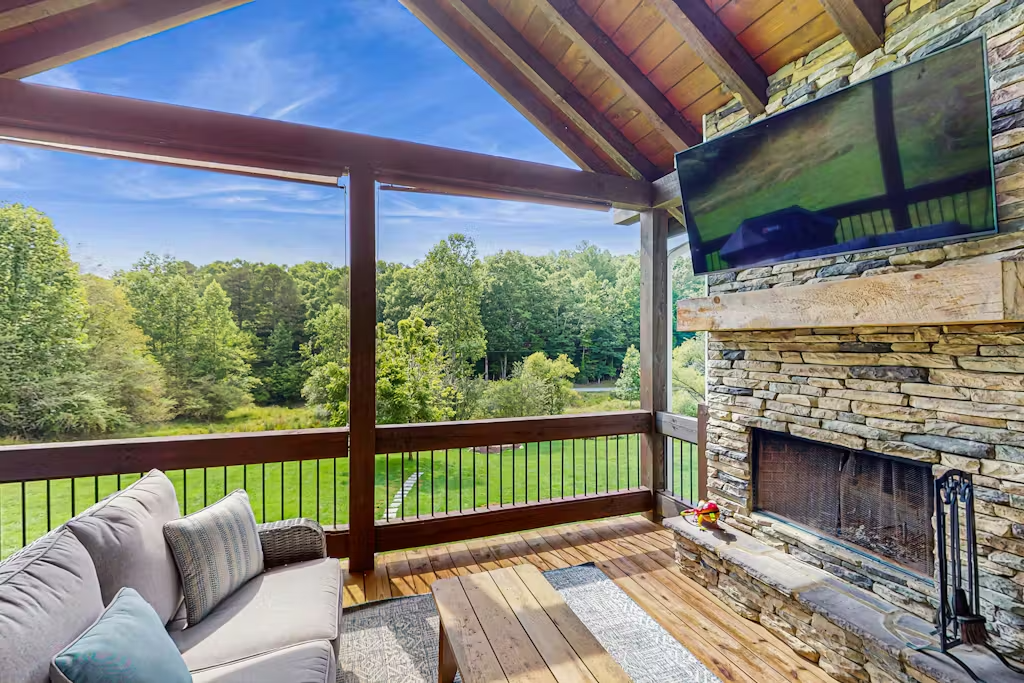 Porch fireplace