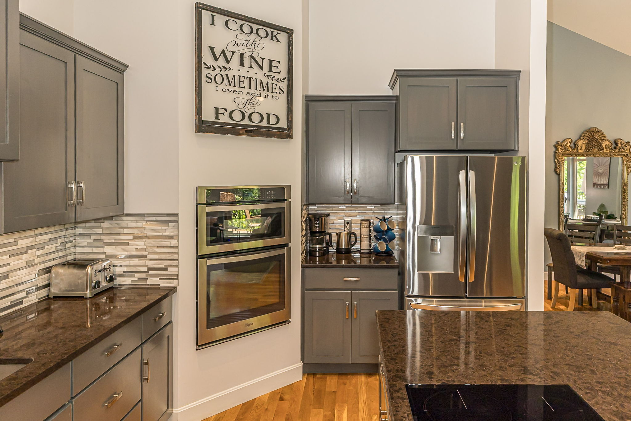 The fully equipped kitchen has everything you need to prepare meals.