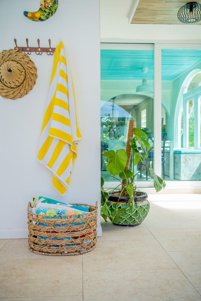 I do love this view. We provide a ton(not literally) of beach and pool towels. We have large ones, thick ones, thin ones, medium ones, and small ones. When you live the beach/pool life its a necessity. 