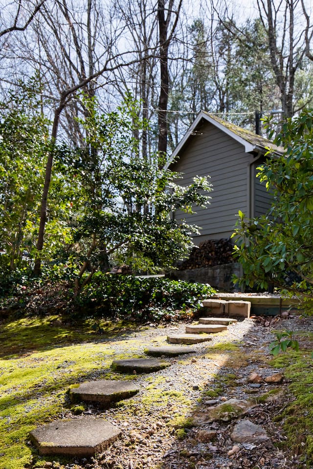 view from path to front door
