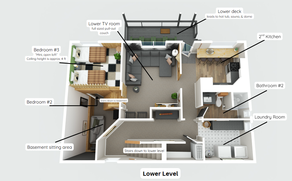 Lower Level 3D Floor Plan