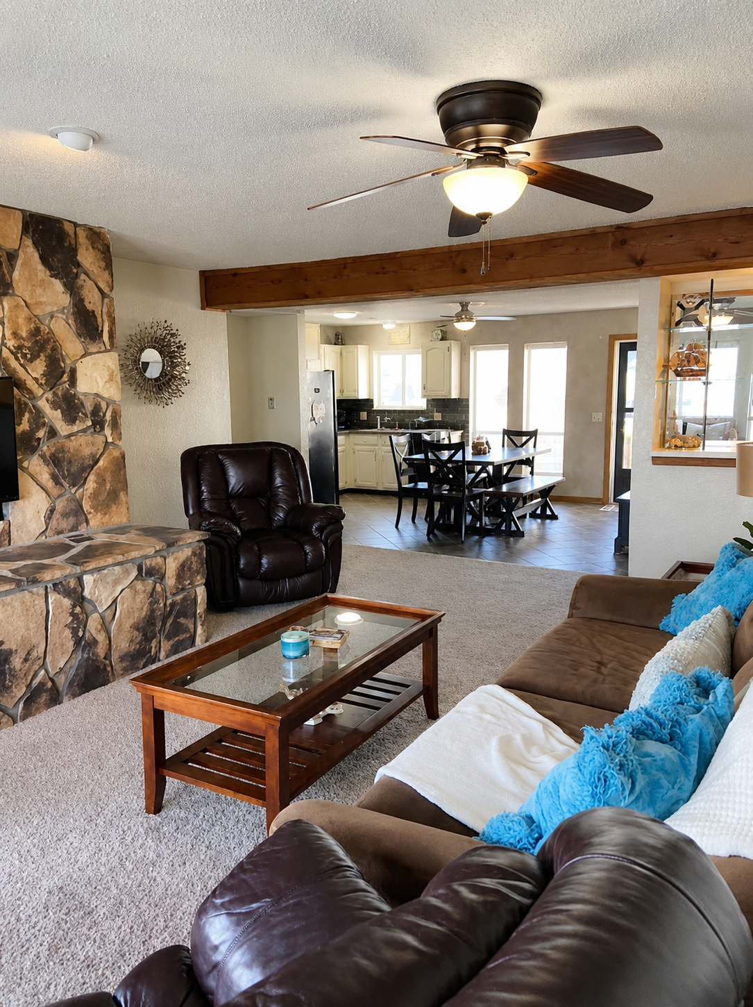 Living area with seating and coffee table