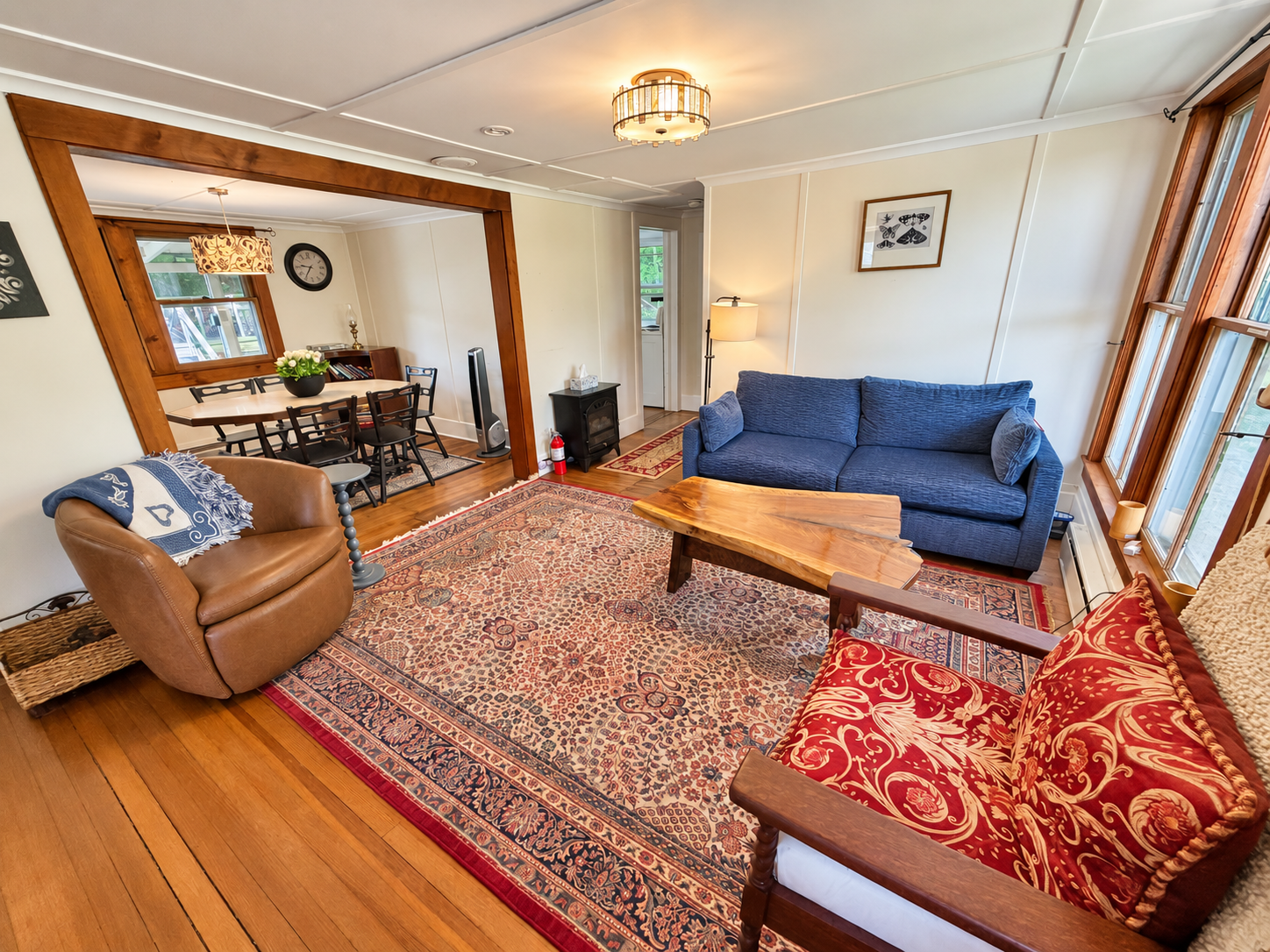Goodyear Boathouse - living room flows into dining area