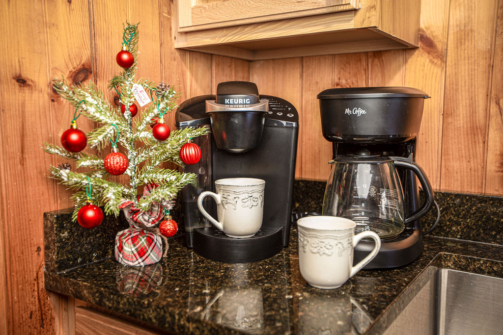 Coffee maker and mugs ready for morning brew