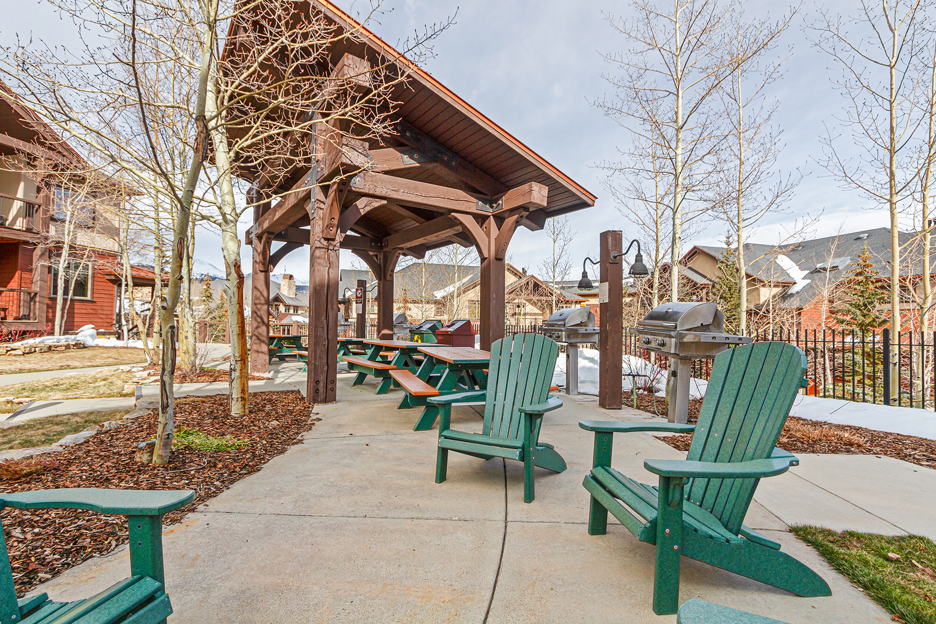 outdoor heating area near grills