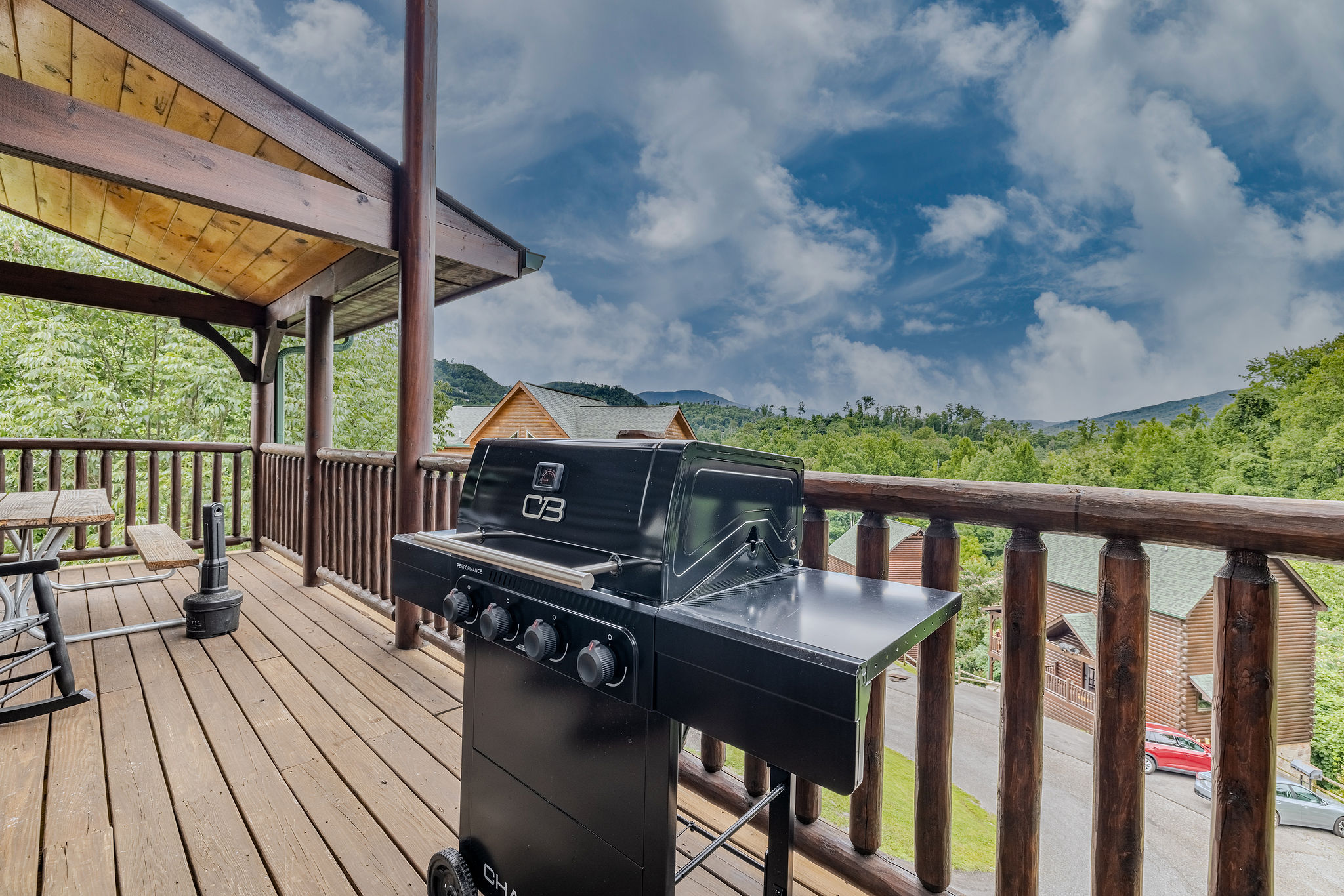 Enjoy the changing light over Gatlinburg and the surrounding Smoky Mountains from the comfort of the cabin.