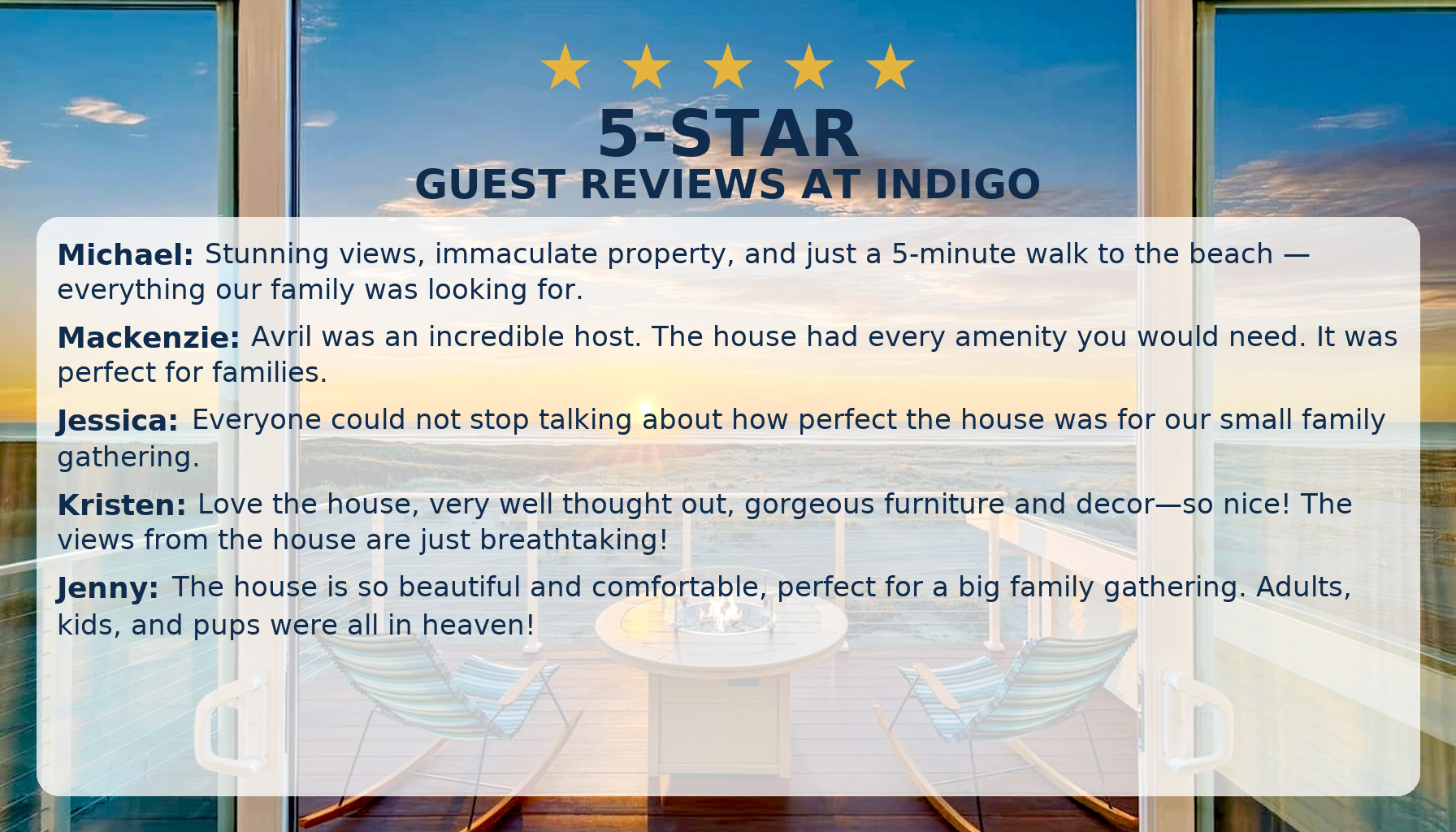 {5 Star Reviews} 120+ 5 Star Reviews on Airbnb & VRBO!