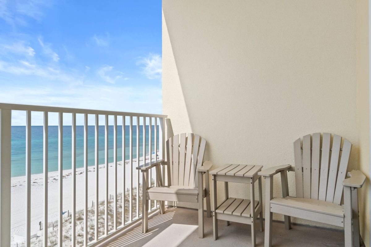 Primary bedroom balcony view