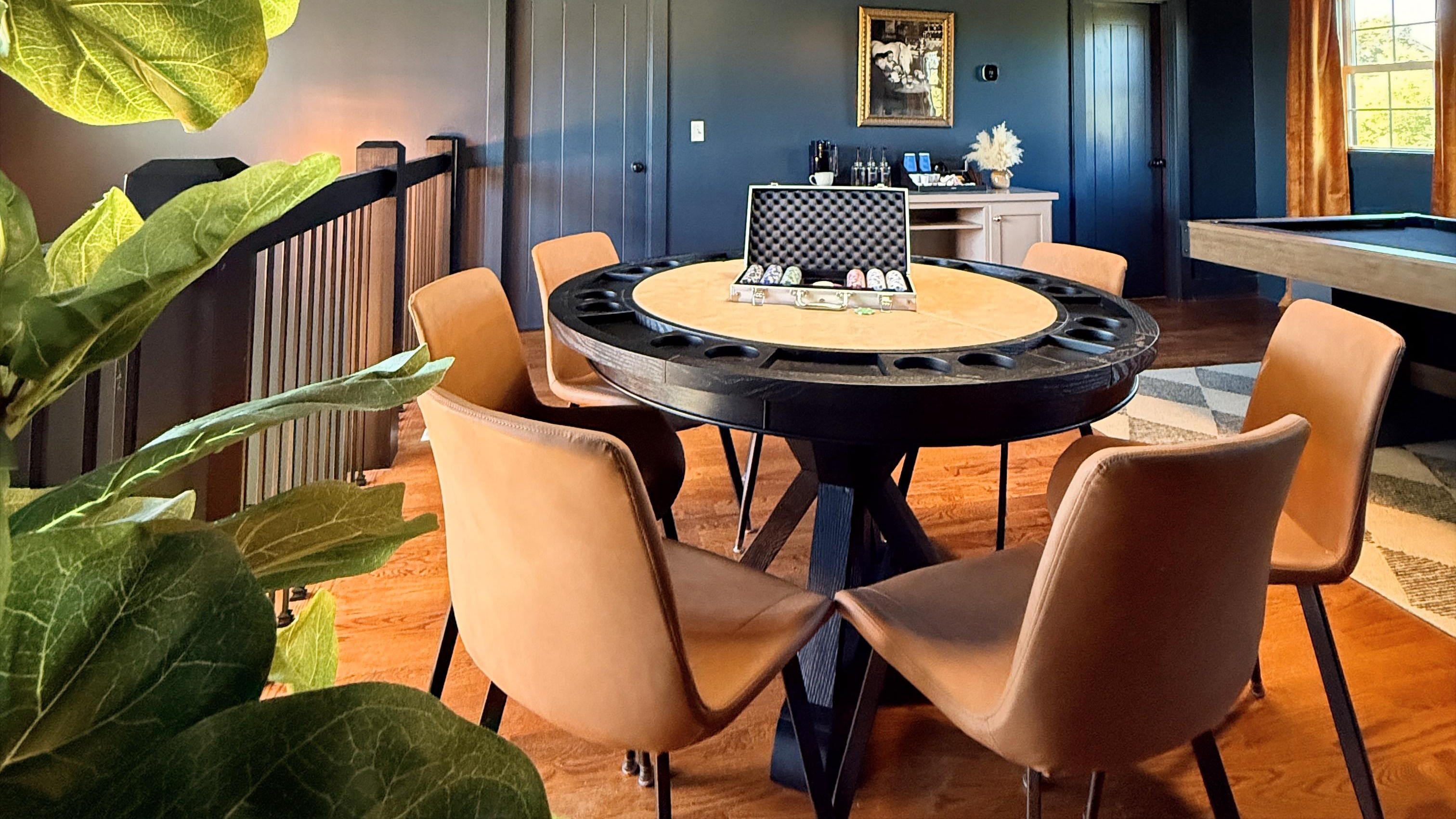 Strategy meets style — poker night in the heart of bourbon country.