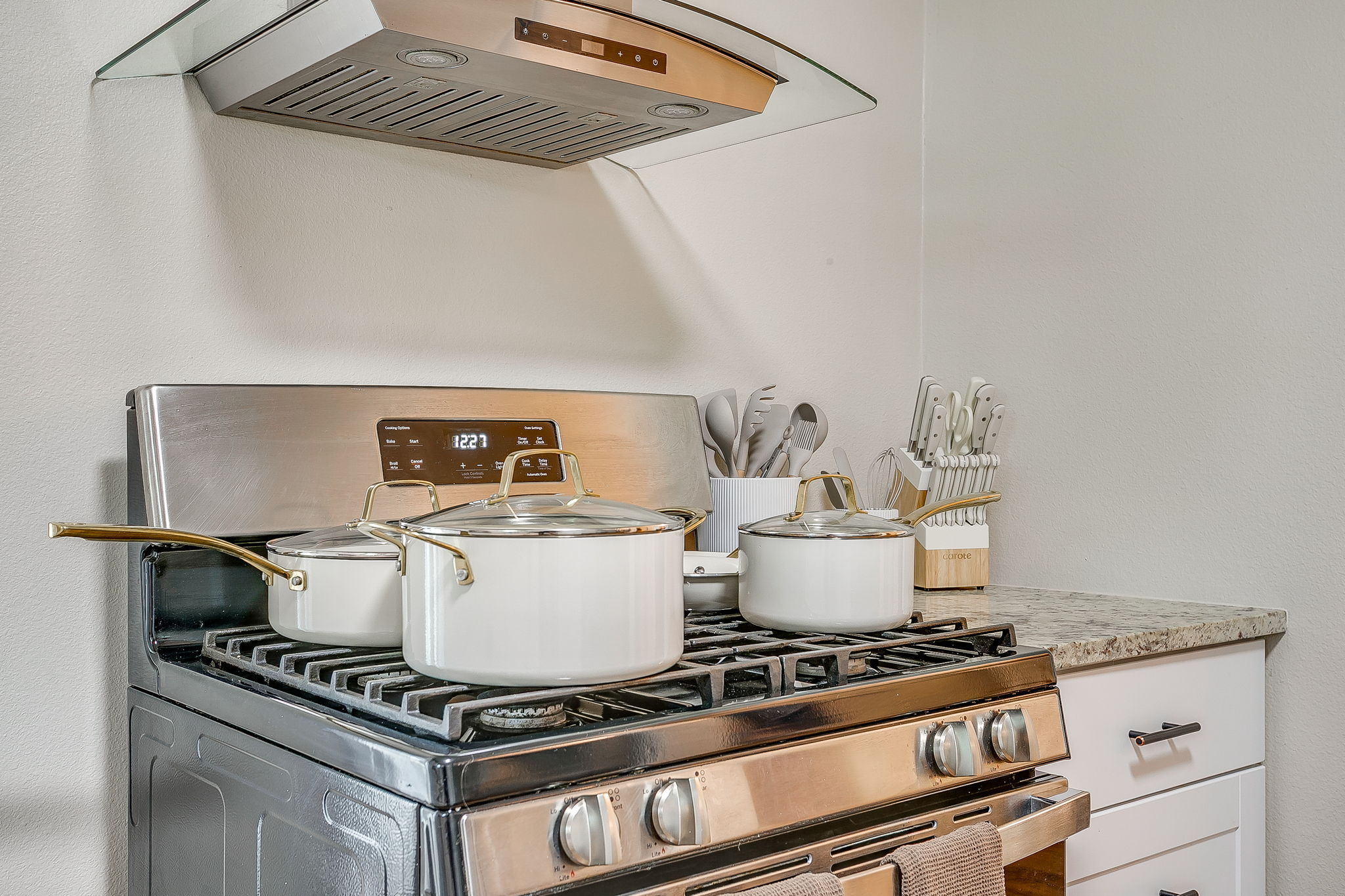 Fully equipped with pots, pans, and utensils for your favorite meals