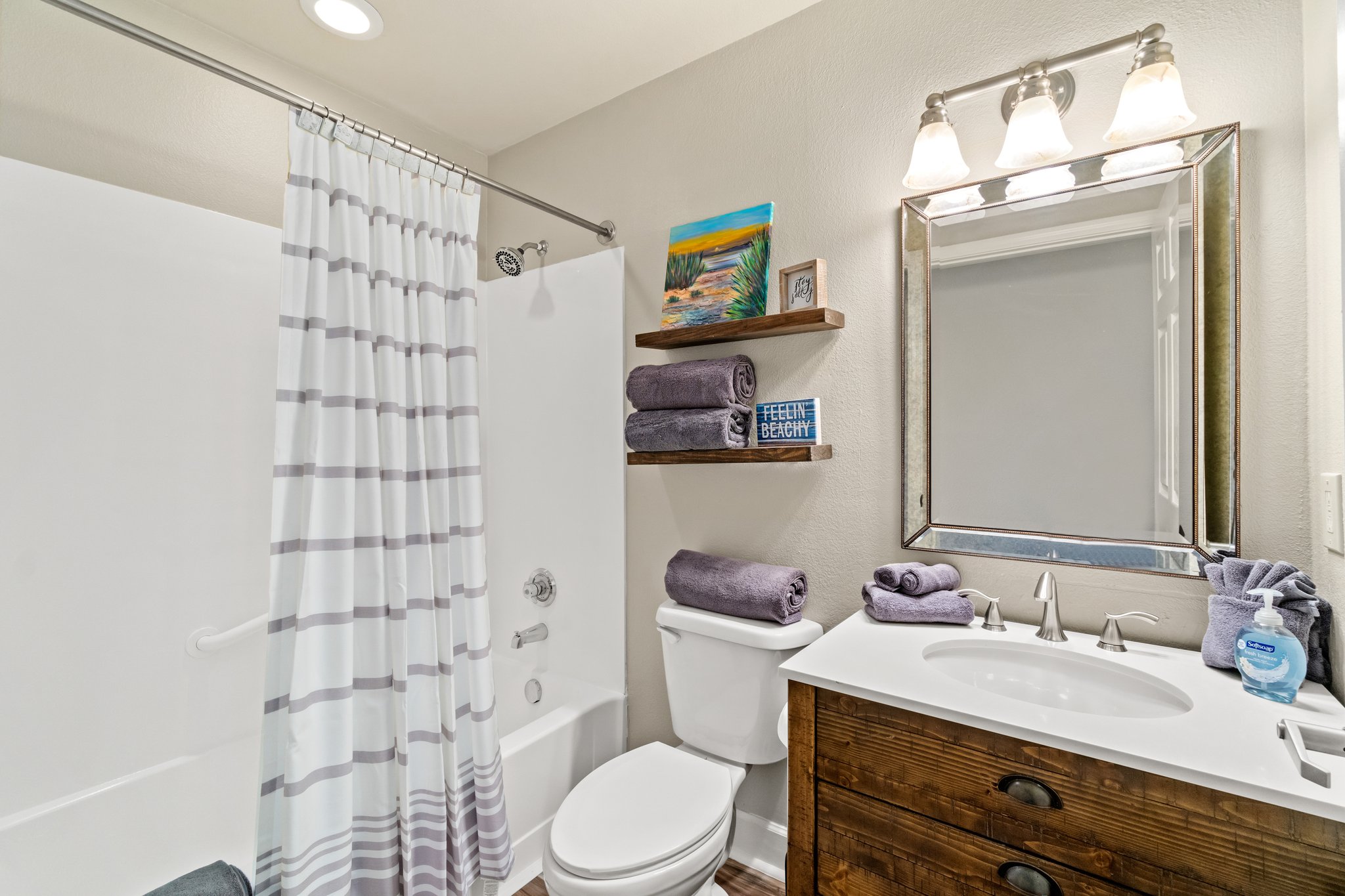 Hallway bathroom next to the bunks