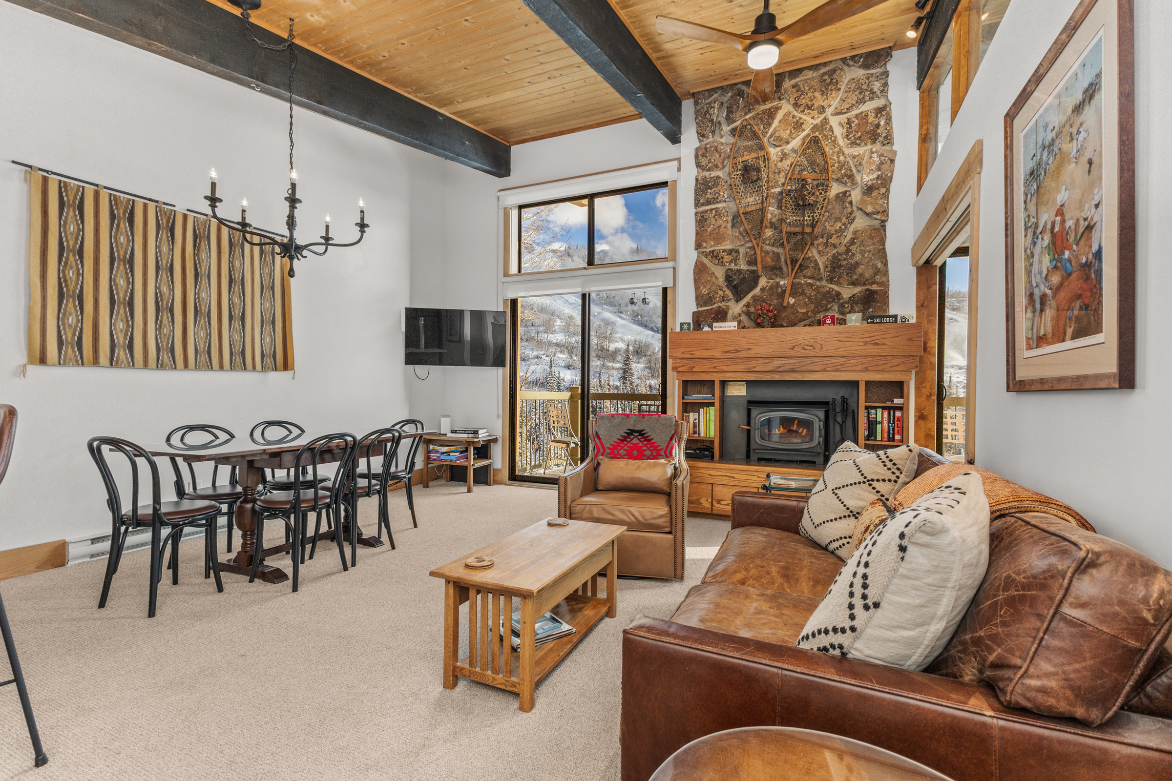 View from Kitchen to Dining and Living area