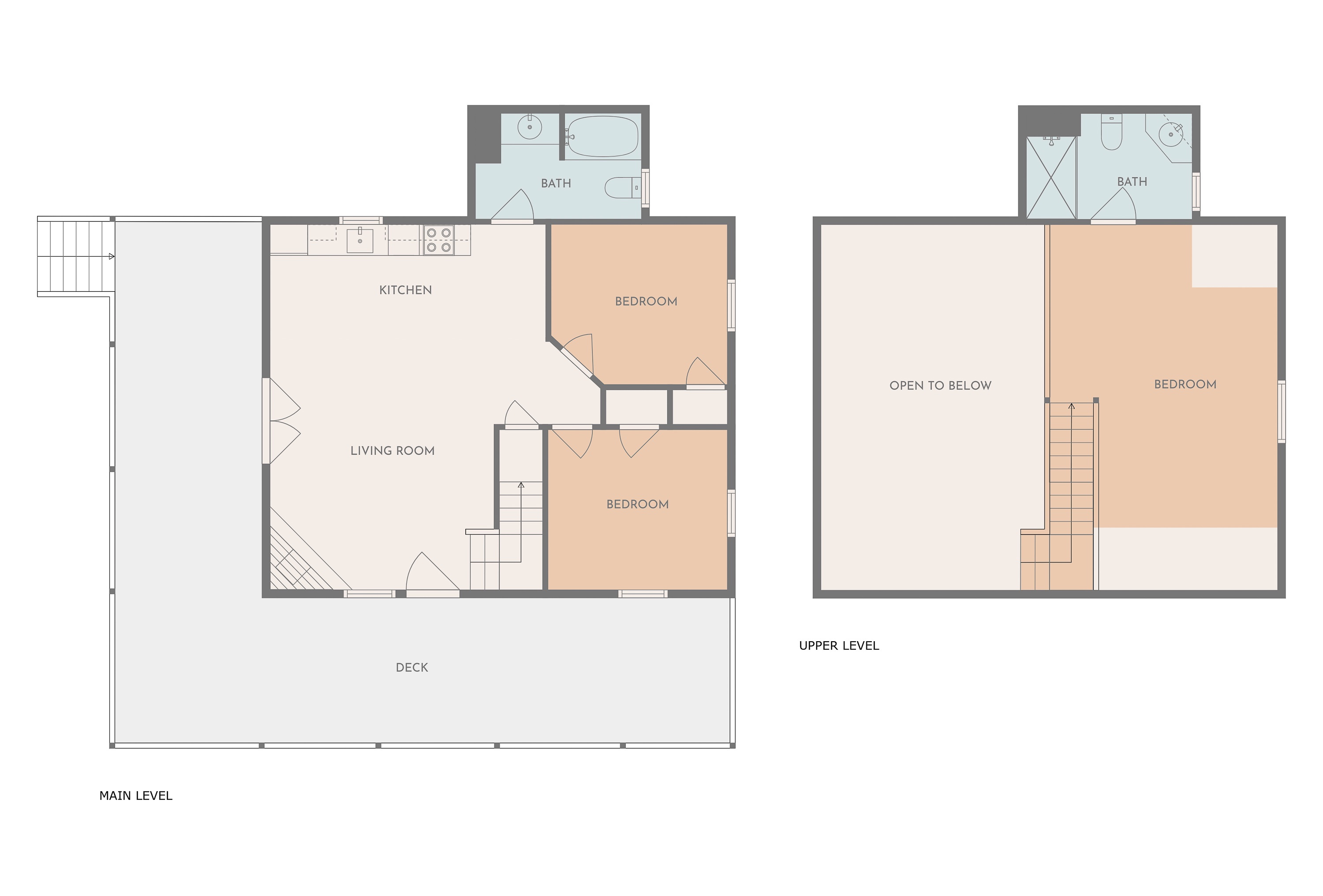 Two-story layout with space for the whole group