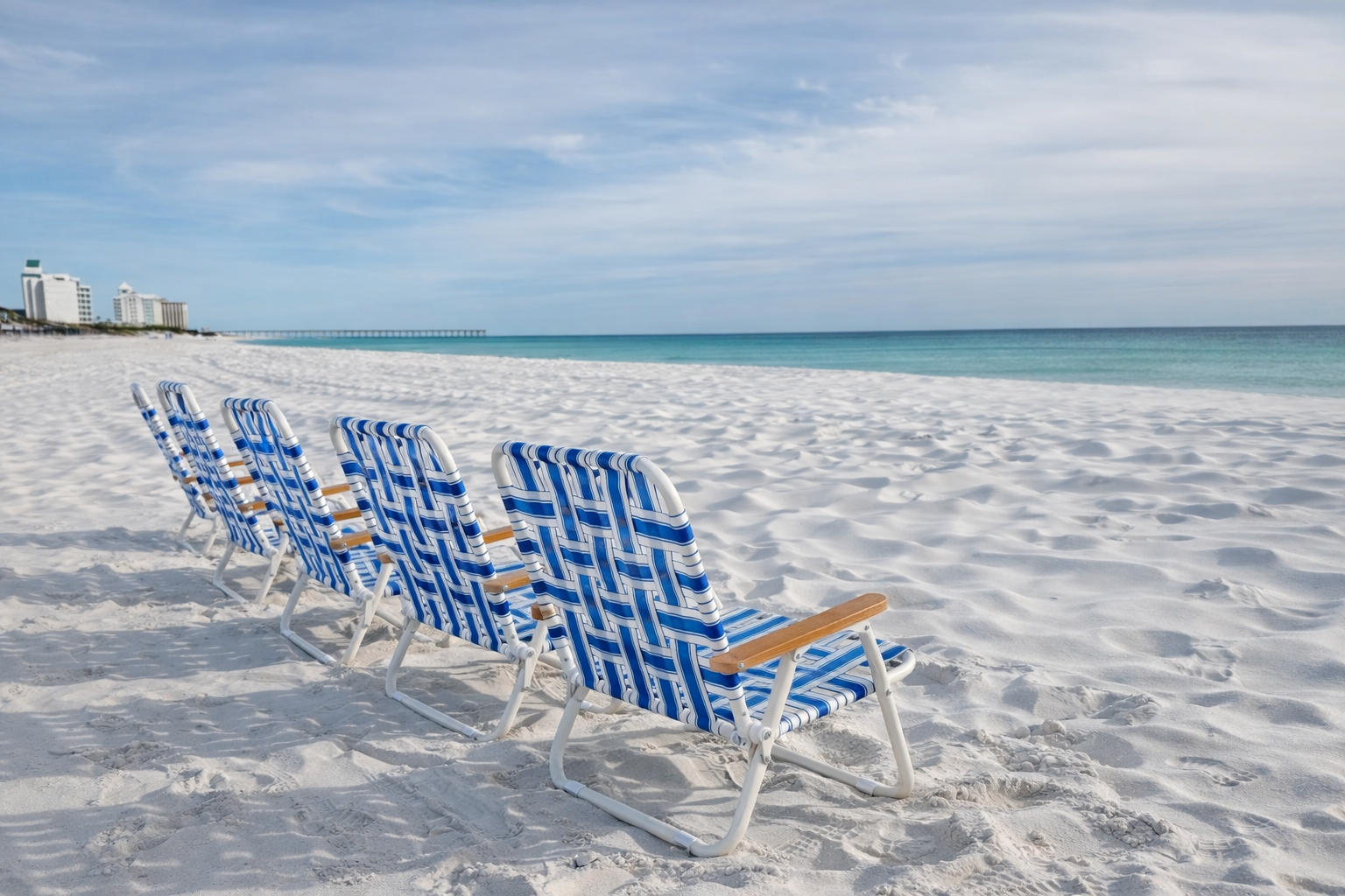 Public Gulf beach nearby with soft white sand 