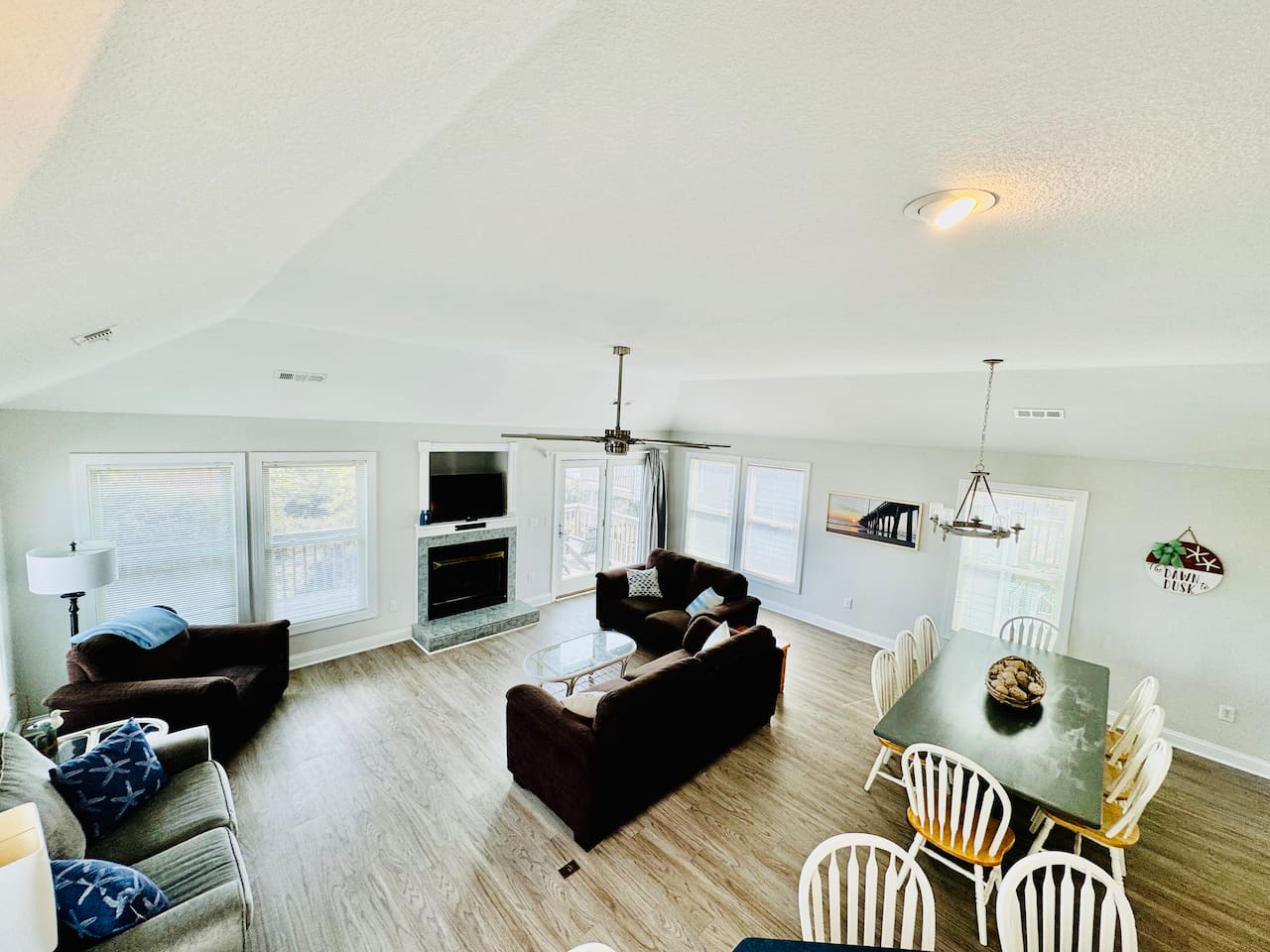 Spacious living room filled with natural light.