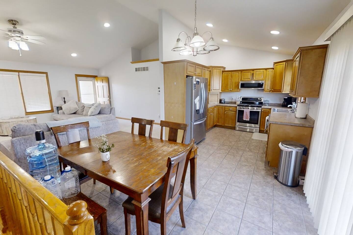 Open Concept Living Room, Dining Room and Kitchen 