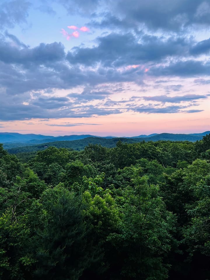 Sunset on the top deck