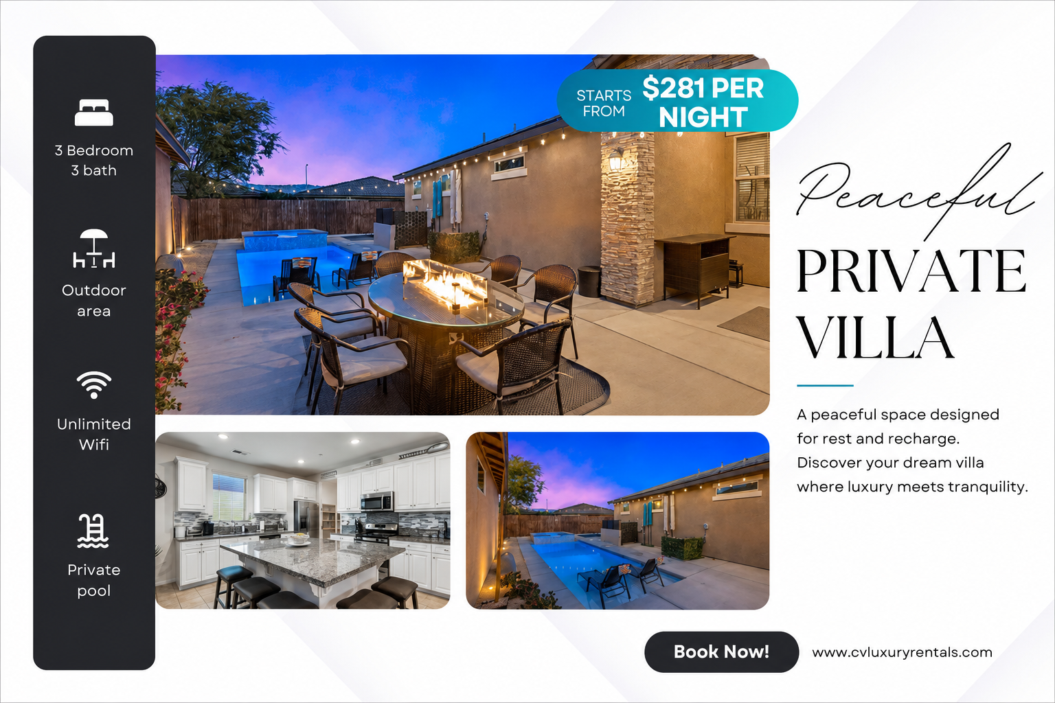Private Villa Sleeps 10
