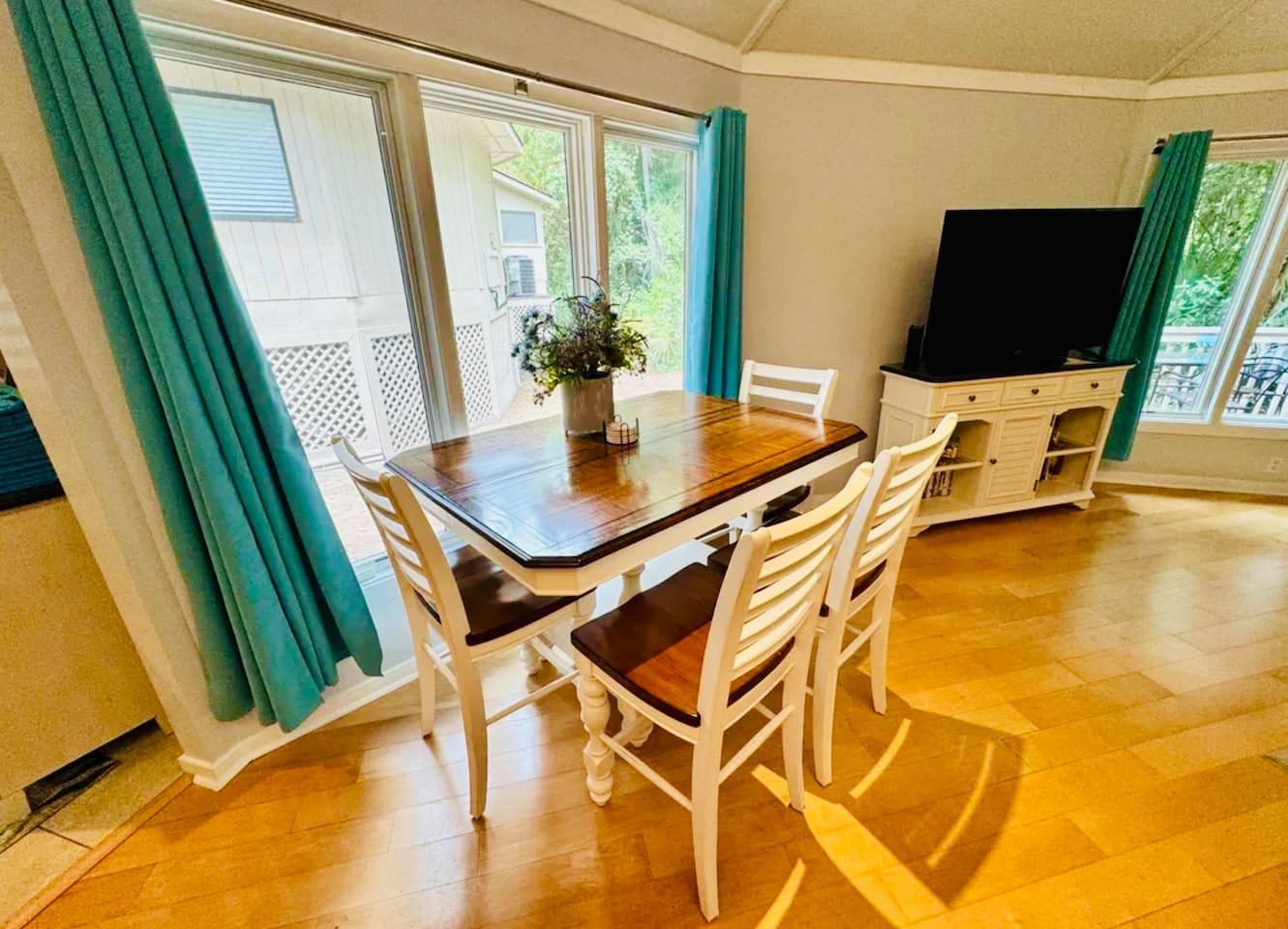 Dining table by the windows