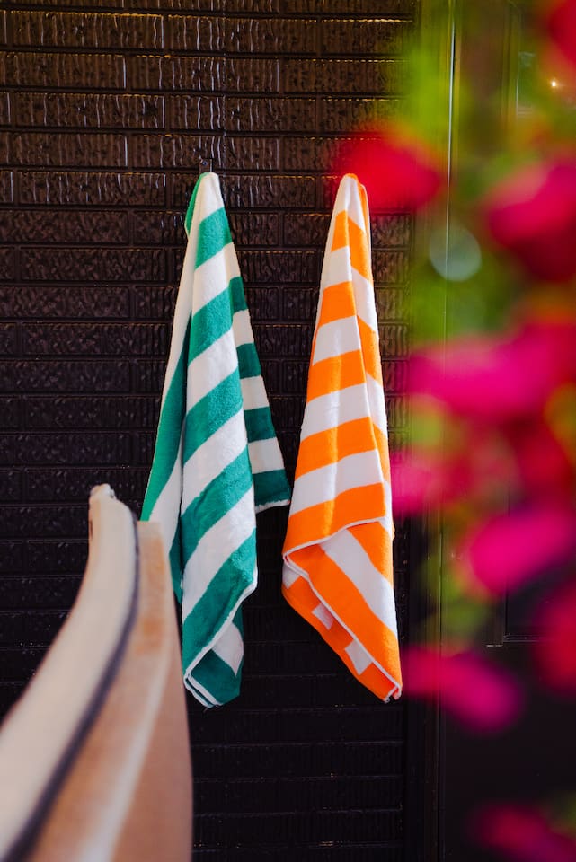 Bath towels ready for your outdoor adventures or relaxing in the sauna