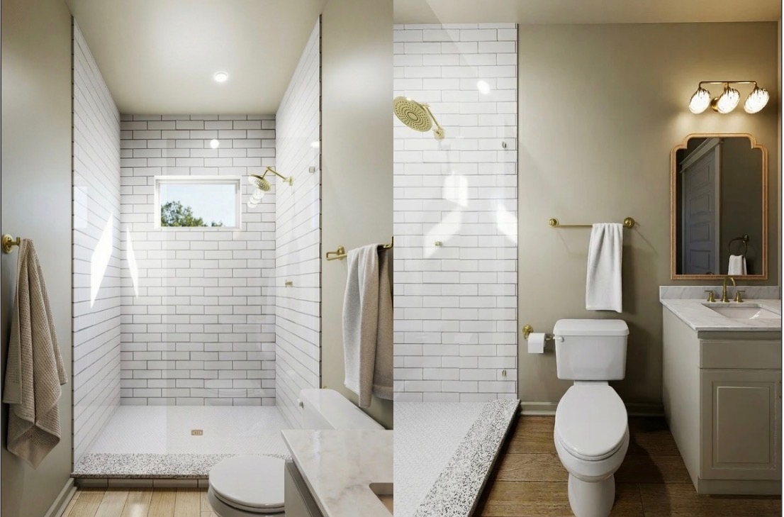 Bathroom with toilet and shower