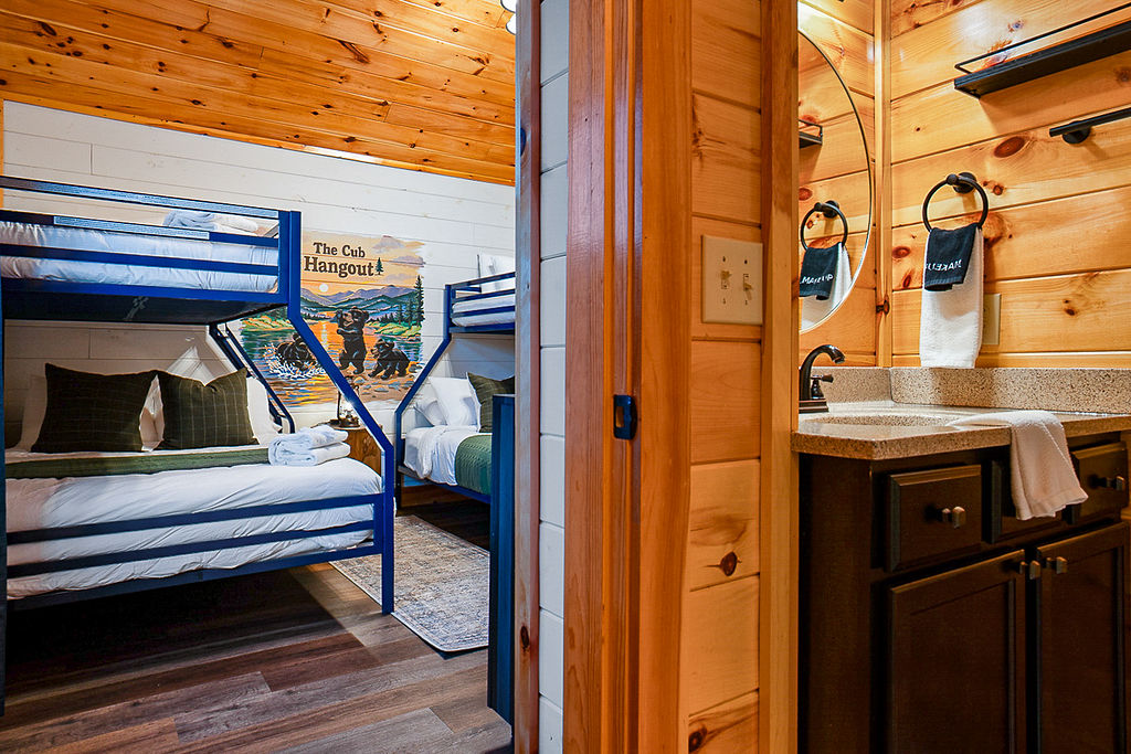 En-suite bathroom attached to bunk room.