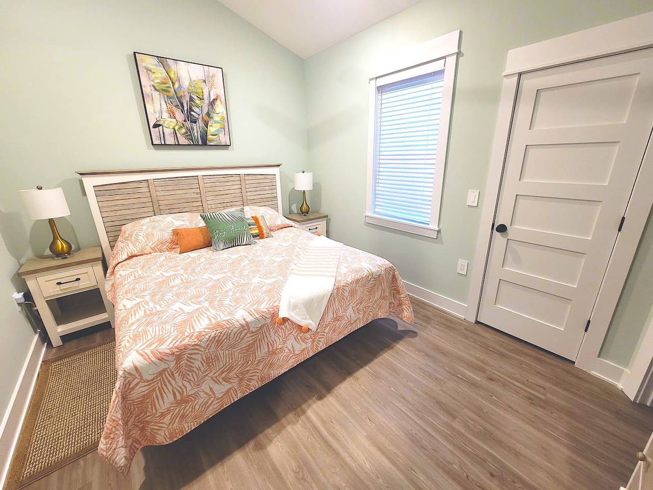 Master bedroom has high cathedral ceilings with lots of natural light. 