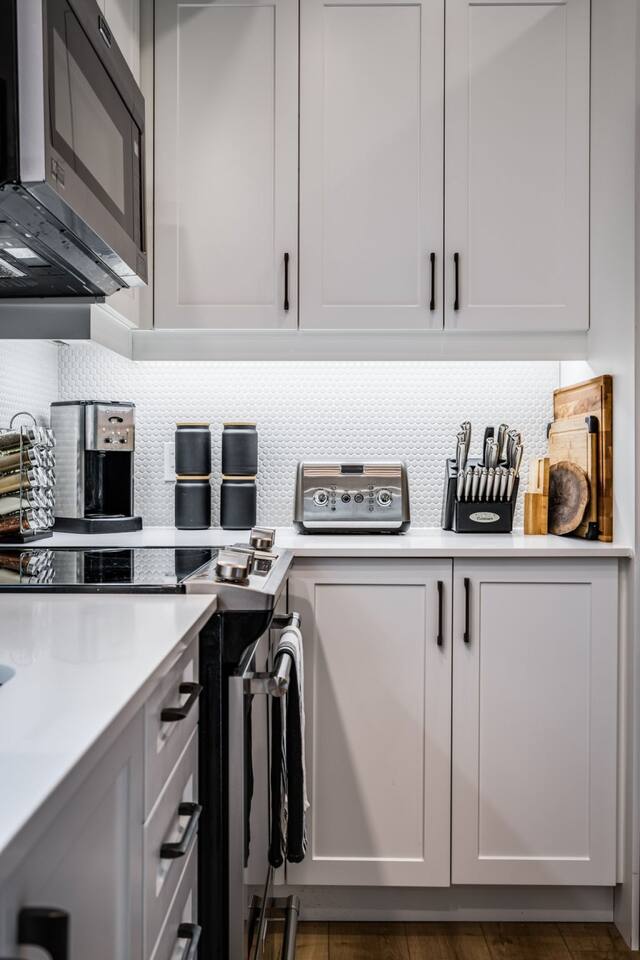Modern appliances and thoughtful design make cooking together feel effortless.