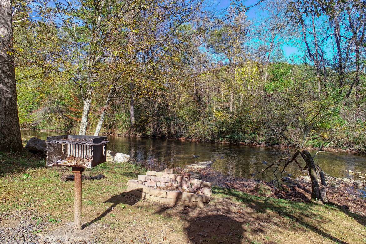 Charcoal grill for outdoor meals and creekside dining